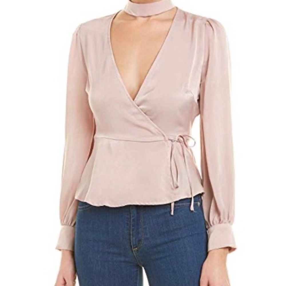 Astr Blush Wrap Blouse